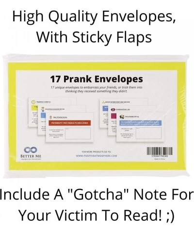 17 Prank Envelopes - Witty Pranks for Adults Funny Envelope for Birthday & Holiday Card. April Fools Day Practical Jokes by M...