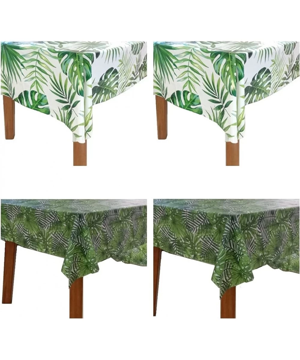 4 pcs Hawaiian Luau Party Tablecloth for Rectangular 54X108 inch Safari Tablecloth Hawaii Plam Leaves Tablecover Disposable P...