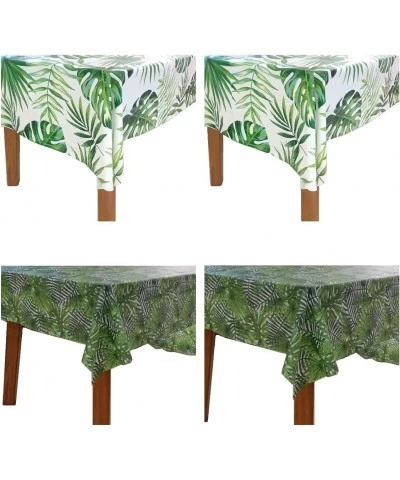 4 pcs Hawaiian Luau Party Tablecloth for Rectangular 54X108 inch Safari Tablecloth Hawaii Plam Leaves Tablecover Disposable P...