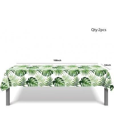 4 pcs Hawaiian Luau Party Tablecloth for Rectangular 54X108 inch Safari Tablecloth Hawaii Plam Leaves Tablecover Disposable P...