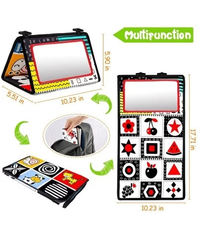 Tummy Time Floor Mirror Toys High Contrast Black and White Baby Toys Montessori Sensory Newborn Toys for Babies Developmental...