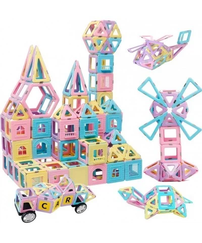 Magnetic Tiles Building Blocks Toys for Kids 136 Pieces 3D Creative Castle Construction Magnetic Stacking Set Preschool Intel...