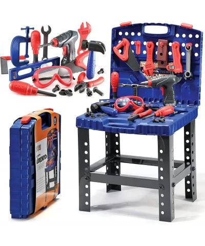 Kids Tool Workbench 76 Set - Kids Tool Set with Electronic Play Drill - STAM Educational Pretend Play Construction Workshop T...