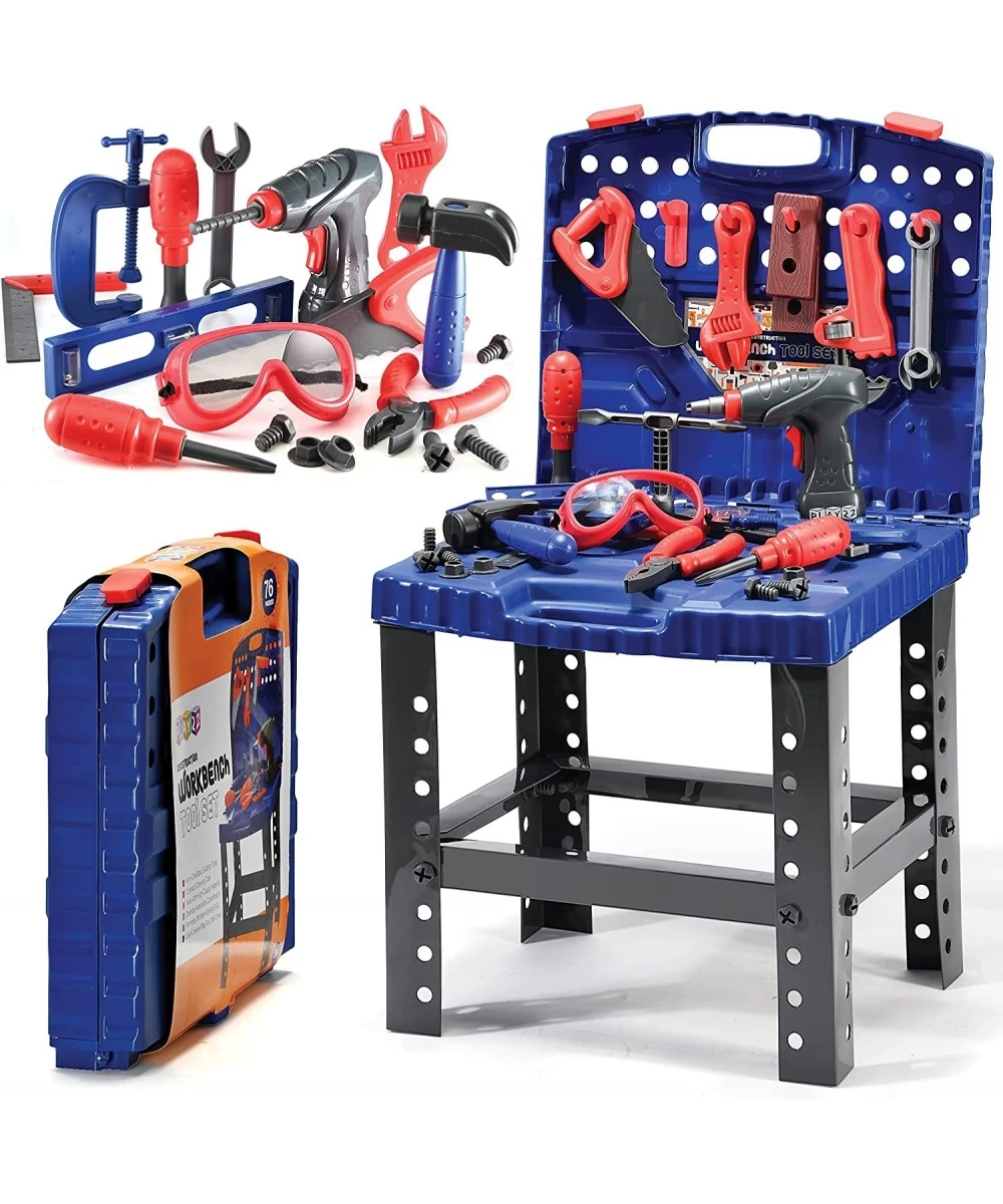 Kids Tool Workbench 76 Set - Kids Tool Set with Electronic Play Drill - STAM Educational Pretend Play Construction Workshop T...