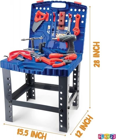 Kids Tool Workbench 76 Set - Kids Tool Set with Electronic Play Drill - STAM Educational Pretend Play Construction Workshop T...