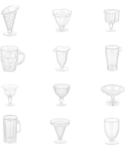 48 Pcs Mini House Mini Wine Cup 12 Style Clear Miniature Food Cups Drinking Beer Water Cups Dessert Dish Jar Cup Accessories ...