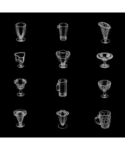 48 Pcs Mini House Mini Wine Cup 12 Style Clear Miniature Food Cups Drinking Beer Water Cups Dessert Dish Jar Cup Accessories ...