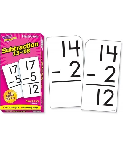 Trend Enterprises: Subtraction 13-18 Skill Drill Flash Cards Exciting Way for Everyone to Learn Self-Checking Design Great fo...