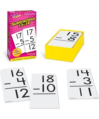 Trend Enterprises: Subtraction 13-18 Skill Drill Flash Cards Exciting Way for Everyone to Learn Self-Checking Design Great fo...