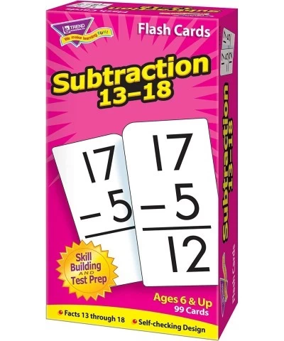 Trend Enterprises: Subtraction 13-18 Skill Drill Flash Cards Exciting Way for Everyone to Learn Self-Checking Design Great fo...