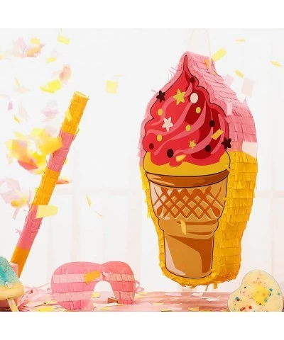 Ice Cream Pinata Small Summer Theme Pinatas for Birthday Party with Blindfold Bat and Confetti Colorful Birthday Decorations ...