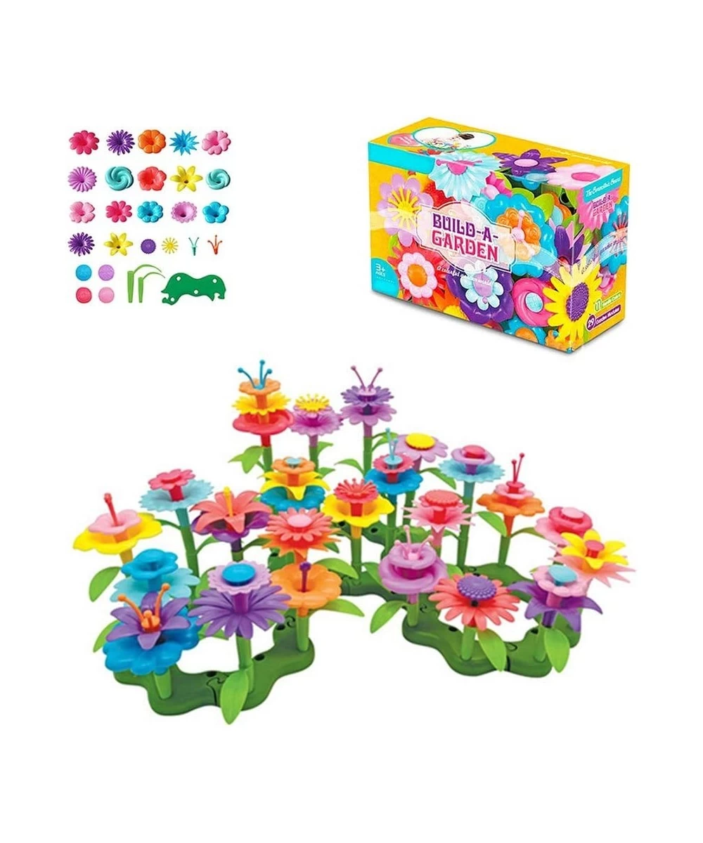 Flower Garden Building Toys - 52 Colored Blocks: Stamens Pistils Petals Leaves Base - Educational Creative Play for Preschool...