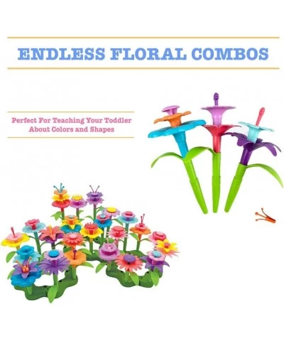 Flower Garden Building Toys - 52 Colored Blocks: Stamens Pistils Petals Leaves Base - Educational Creative Play for Preschool...