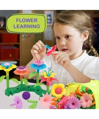 Flower Garden Building Toys - 52 Colored Blocks: Stamens Pistils Petals Leaves Base - Educational Creative Play for Preschool...