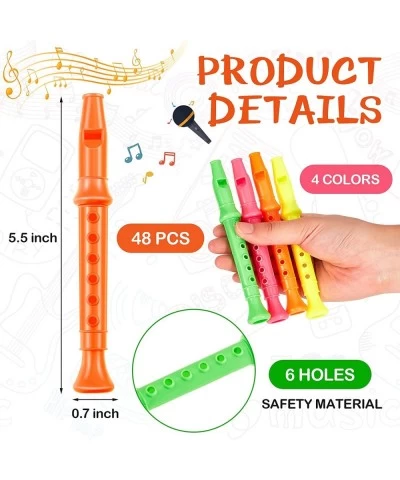 48 Pcs 6 Hole Plastic Recorders Recorder Instrument for Kids Recorder Musical Recorder Flute Musical Instruments Toy for Musi...