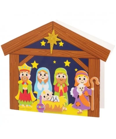 AX567 Nativity Scene Card Craft Kits for Kids - Pack of 6 Children's Christmas Arts Crafts and Decorations $17.35 Craft Kits