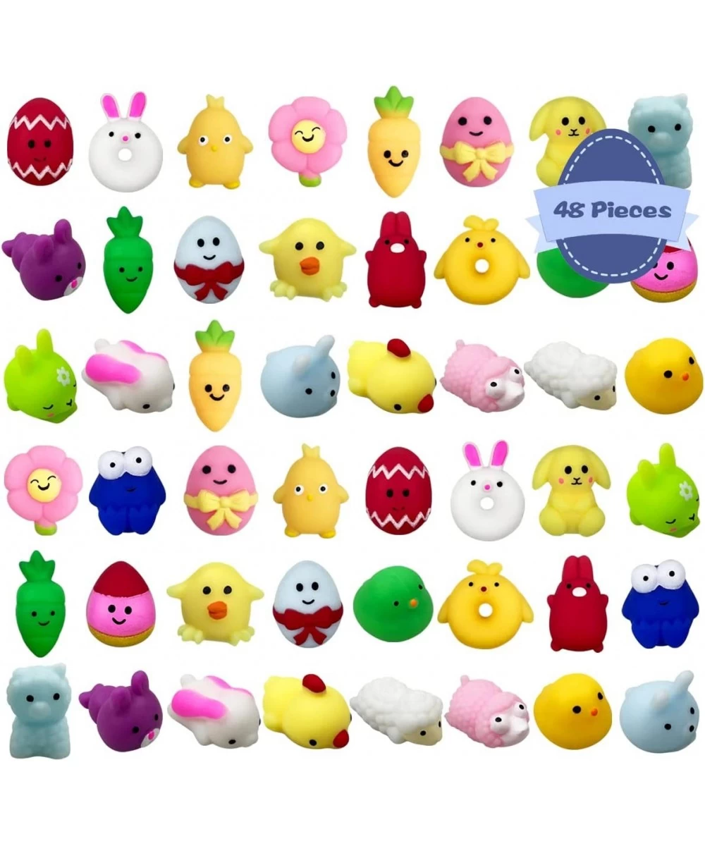 48 PCS Easter Mochi Squishy Toys Stress Relief Squishies for Kids Boys Girls Toddlers Easter Basket Stuffers Egg Fillers Gift...