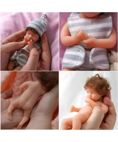 Mini Reborn Baby Doll with Clothes 6 Inch Realistic Silicone Baby Dolls Real Life Tiny Baby Doll Lifelike Doll Gift Set for 6...