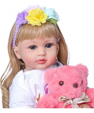 Toddler Reborn Baby Doll Girl Princess with Curly Blonde Hair 24 Inch 60cm Real Life Looking Reborn Toddler Dolls Soft Body S...