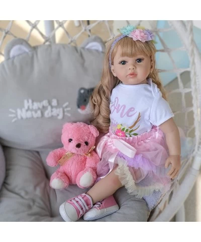 Toddler Reborn Baby Doll Girl Princess with Curly Blonde Hair 24 Inch 60cm Real Life Looking Reborn Toddler Dolls Soft Body S...