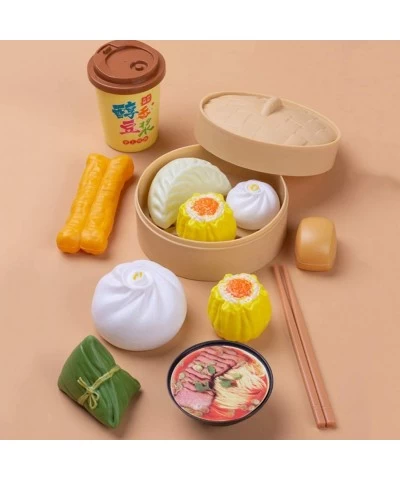 Chinese Breakfast Toys 58Pcs Breakfast Play Food Plastic Chinese Dim Sum Toy Food Cooking Toys Role Play Toys |26 X 26 X 10 c...