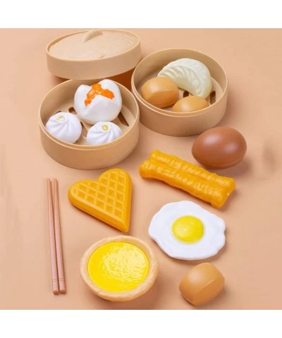 Chinese Breakfast Toys 58Pcs Breakfast Play Food Plastic Chinese Dim Sum Toy Food Cooking Toys Role Play Toys |26 X 26 X 10 c...