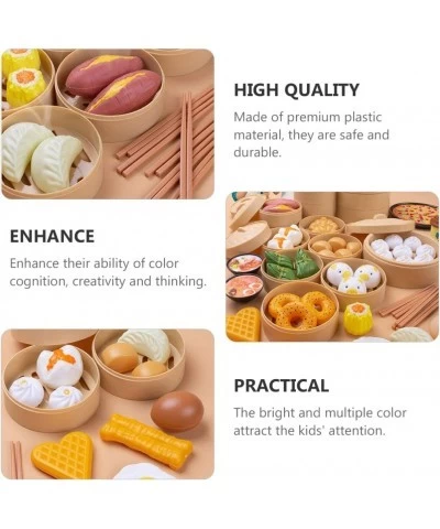 Chinese Breakfast Toys 58Pcs Breakfast Play Food Plastic Chinese Dim Sum Toy Food Cooking Toys Role Play Toys |26 X 26 X 10 c...