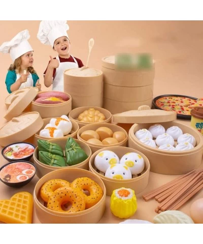 Chinese Breakfast Toys 58Pcs Breakfast Play Food Plastic Chinese Dim Sum Toy Food Cooking Toys Role Play Toys |26 X 26 X 10 c...