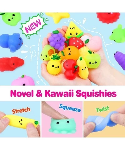 65PCS Mochi Squishy Toys for Kids Party Favors Fruit Animal Mini Squishies Stress Relief Toys Easter Egg Fillers Goodie Bag S...