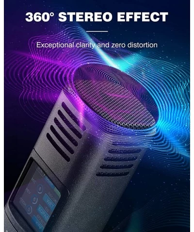 Wireless Karaoke Microphone Portable Karaok Handheld Mic with LED Screen Multifunctional Speaker Machine for Kids and Adults ...