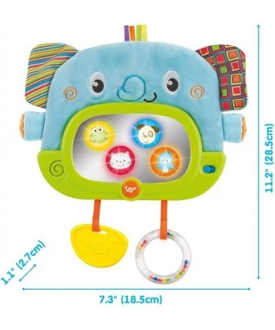 Baby Tummy Time Mirror for Floor Crib Play Gym & Stroller - Soft Elephant Baby Mirror w/ Hidden Characters – Daytime Play & N...