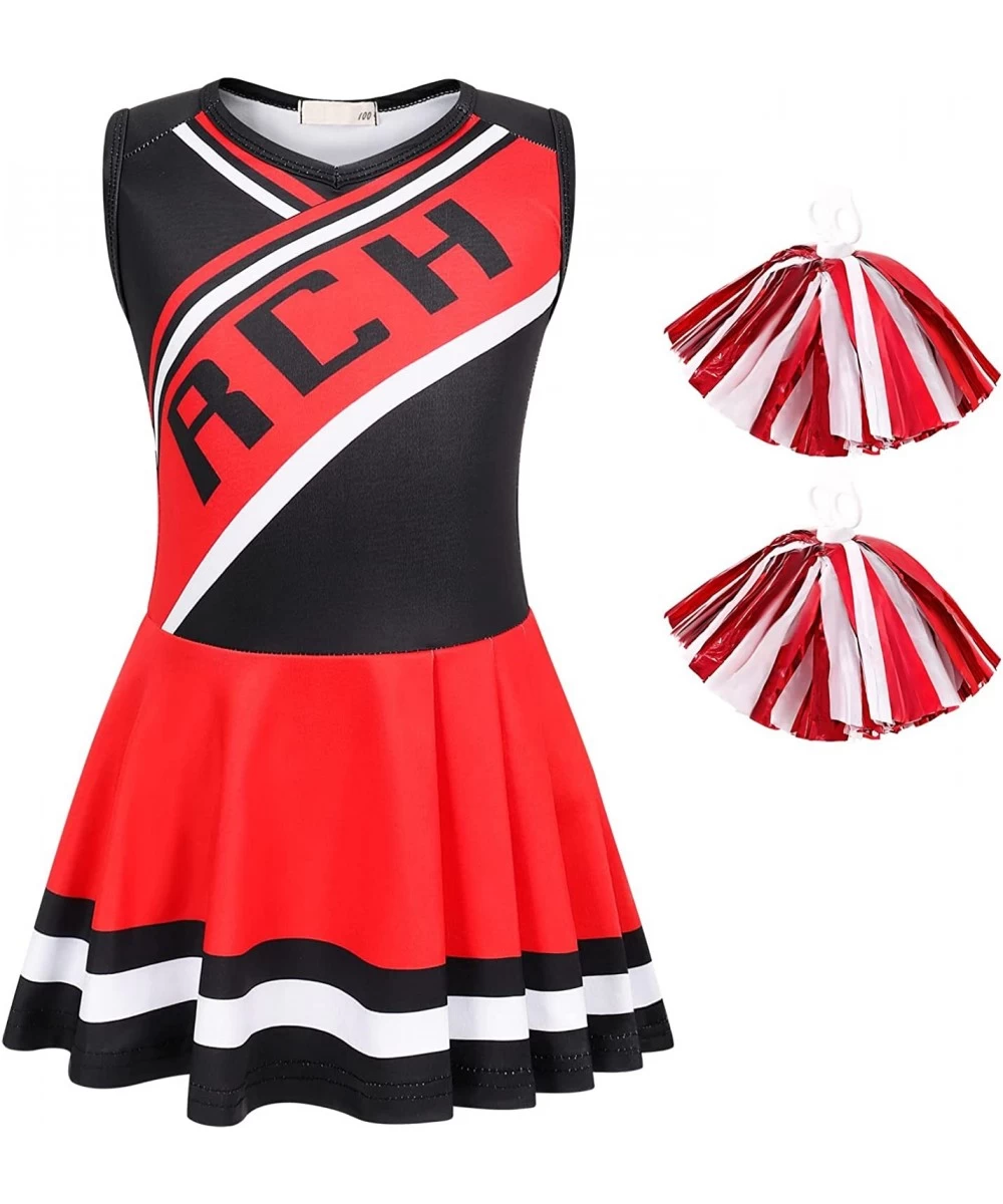 Cheerleader Costumes for Girls Toddler Cheerleading Dress up for Party Movie Halloween Kids Fancy Cosplay Outfit $44.94 Kids'...