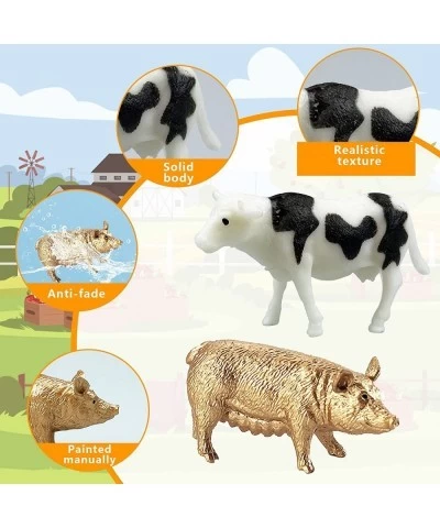 Mini Farm Animal Figurines Realistic Farm Animal Figures Playset Plastic Farm Animals Educational Learning Toys Cake Toppers ...