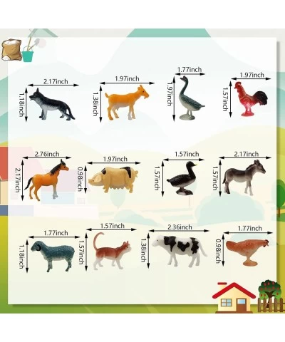 Mini Farm Animal Figurines Realistic Farm Animal Figures Playset Plastic Farm Animals Educational Learning Toys Cake Toppers ...