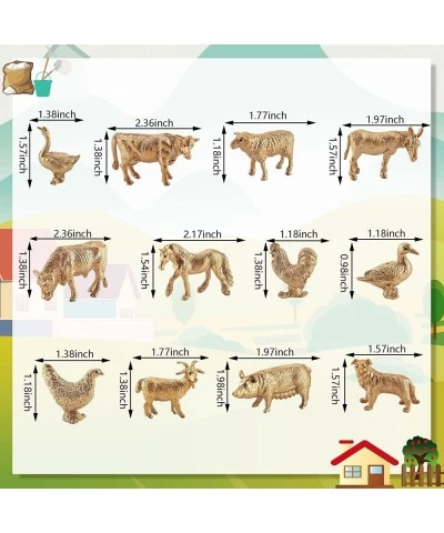 Mini Farm Animal Figurines Realistic Farm Animal Figures Playset Plastic Farm Animals Educational Learning Toys Cake Toppers ...