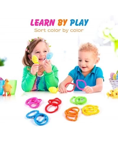 Link-to-Go Connecting Rings Toy Hanging Stroller Car Seat Crib Playmat Attach Toys Infant Newborn Boy Girl Clip On Early Educ...