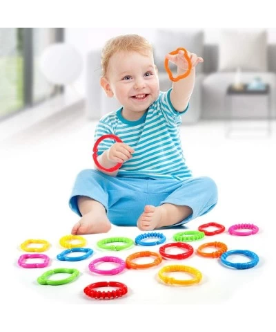 Link-to-Go Connecting Rings Toy Hanging Stroller Car Seat Crib Playmat Attach Toys Infant Newborn Boy Girl Clip On Early Educ...