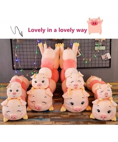 Pig Long Plush Pillow Stuffed Animal Soft Stuffed Big Hugging Plush Toy Gifts for Kids Birthday Lovely Piggy Doll (Round Eyes...