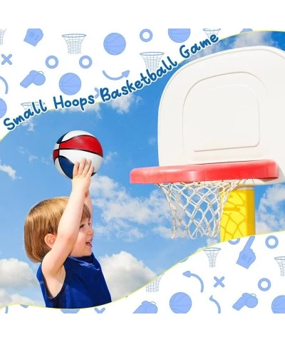 12 Pcs Red White Blue Mini Basketballs 5 Inches Small Basketballs with Pump Kids Rubber Basketball Sports Ball for Indoor Out...