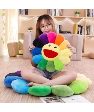 Flower Plush Pillow Sunflower Pillow Soft & Comfortable Sunflower Smiley Cushion Colorful Sun Flower Plush Toy Home Bedroom S...