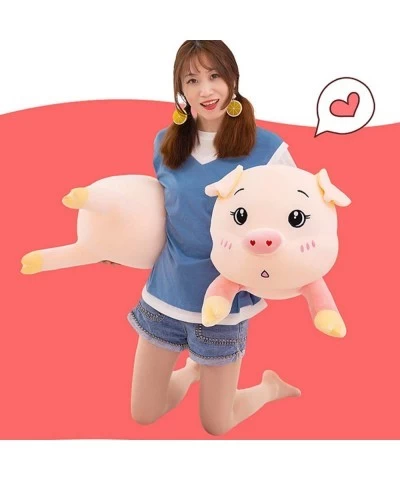 Pig Long Plush Pillow Stuffed Animal Soft Stuffed Big Hugging Plush Toy Gifts for Kids Birthday Lovely Piggy Doll (Round Eyes...