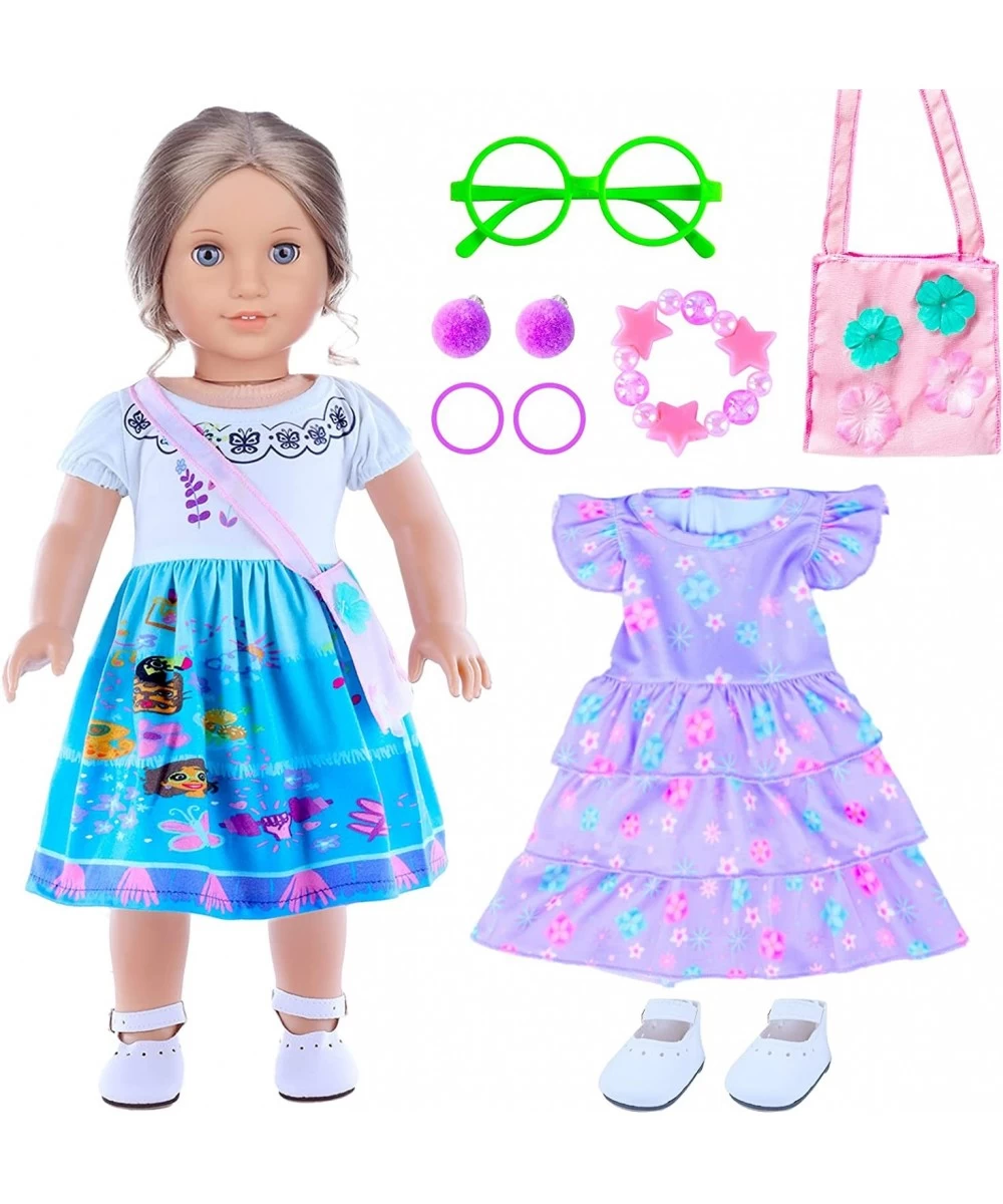 18-Inch American Doll Accessories Mira-bel & Isa-Bella Magical House Themed Princess Dress Stuff for American 18 Inch Girl Do...