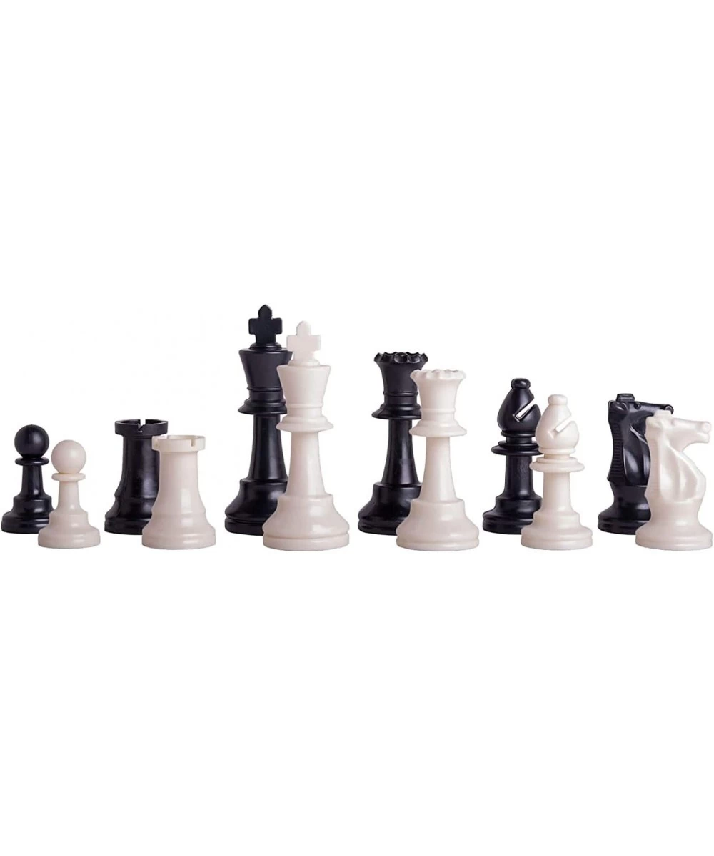 US Chess Federation's Triple Weighted Tournament Staunton Black and White Plastic Chess Pieces - 3.75" King $34.28 Board Games