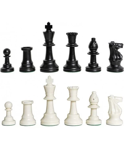 US Chess Federation's Triple Weighted Tournament Staunton Black and White Plastic Chess Pieces - 3.75" King $34.28 Board Games