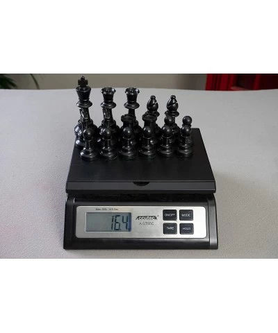 US Chess Federation's Triple Weighted Tournament Staunton Black and White Plastic Chess Pieces - 3.75" King $34.28 Board Games