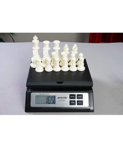 US Chess Federation's Triple Weighted Tournament Staunton Black and White Plastic Chess Pieces - 3.75" King $34.28 Board Games