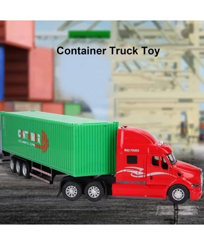 1:48 Simulation Alloy Container Truck Toy Model with Skeleton Trailer Container Truck Model Diecast ExpressCarrier Truck Orna...