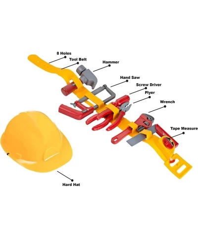 Kids Tool Toy - Pretend Play Childrens Tool Belt Set with Hard Hat Tape Measure and Toy Hand Tools $29.73 Toy Construction Tools