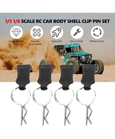 Body Shell Clip Pin Aluminum Alloy&Steel 1/5 1/8 Scale RC Body Clips Pin + Fixing Bracket Set RC Parts Truck Buggy Shell(Blac...