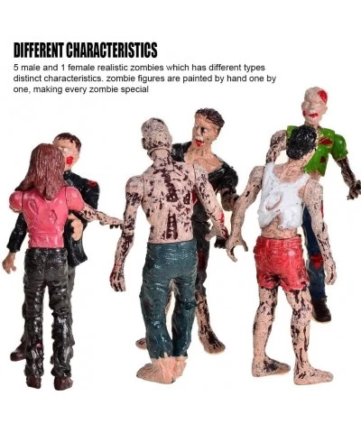 6 Pcs Zombie Dolls Action Figures Toys Walking Dead Toys Terror Corpse Articulated Joints Miniature Model for Halloween Party...